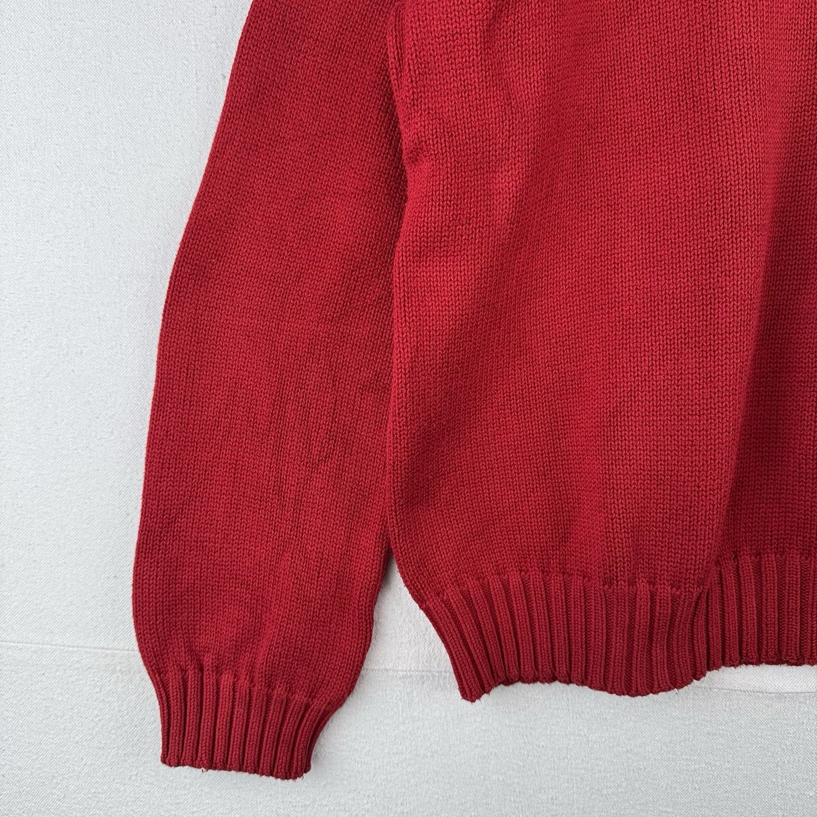 90’s Vintage Polo Ralph Lauren Mens XL Sweater Red Knit Crew 100% Cotton