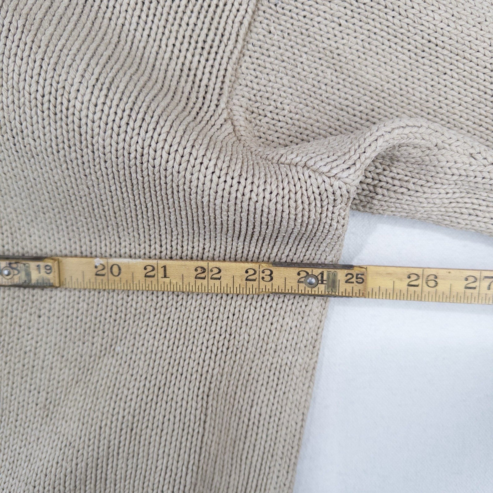90’s Vintage Polo Ralph Lauren Knit Sweater Men’s L Tan Brown Cotton Crewneck