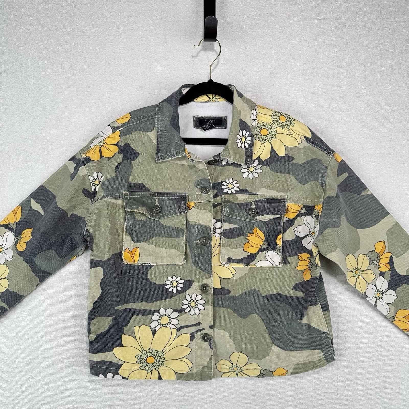 Floral Camouflage 2-piece Girl’s 9-10 Utility Jacket And Jogger Pants Forever 21