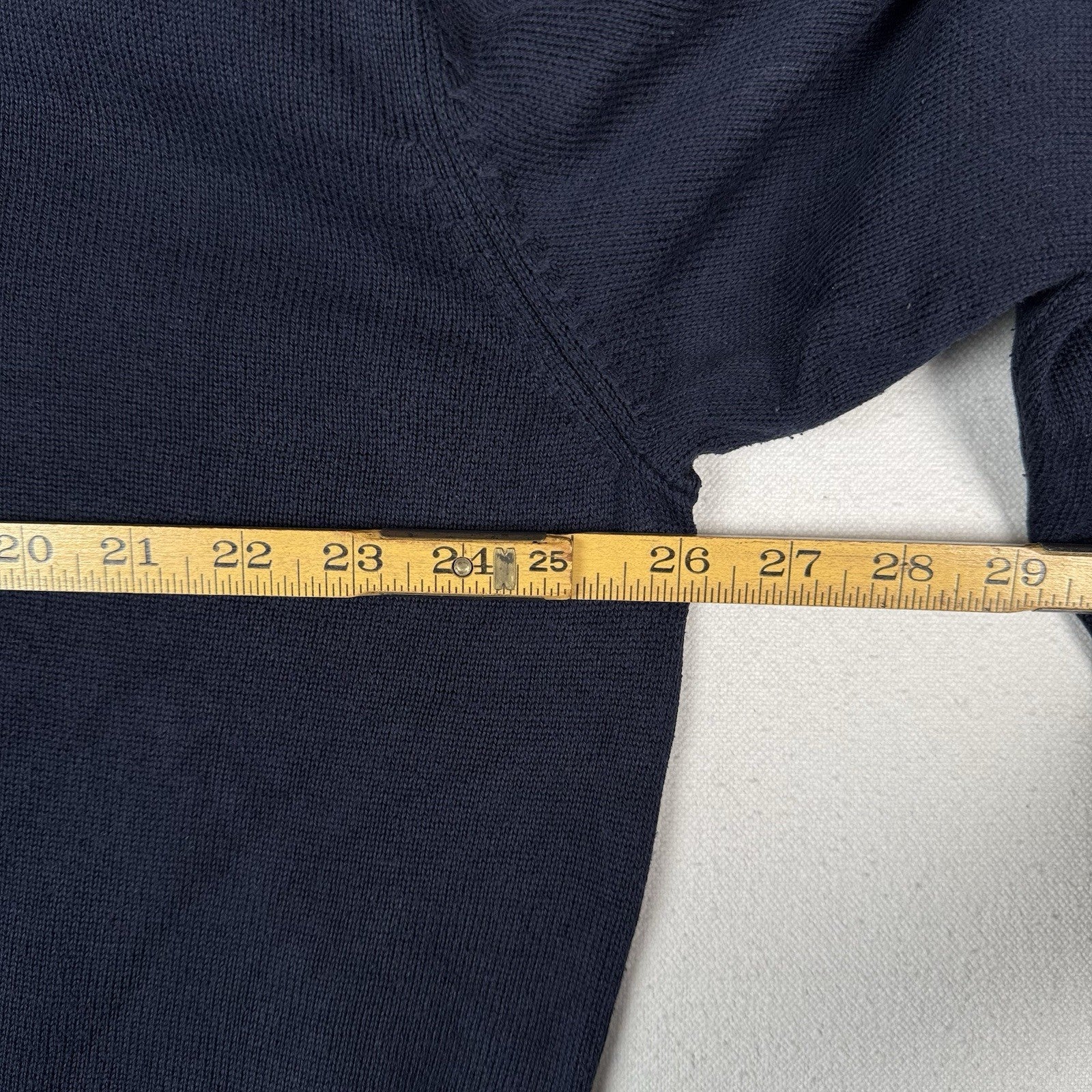 Vintage Lacoste Men’s V-Neck Sweater Navy Blue 3XL Cotton (9)