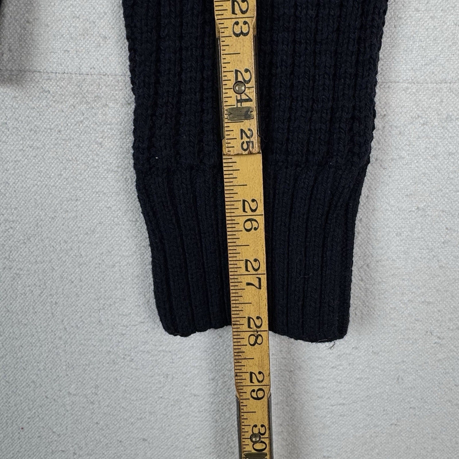 Abercrombie & Fitch Mens L Navy Shawl Collar Wool Blend Knit Sweater Pullover