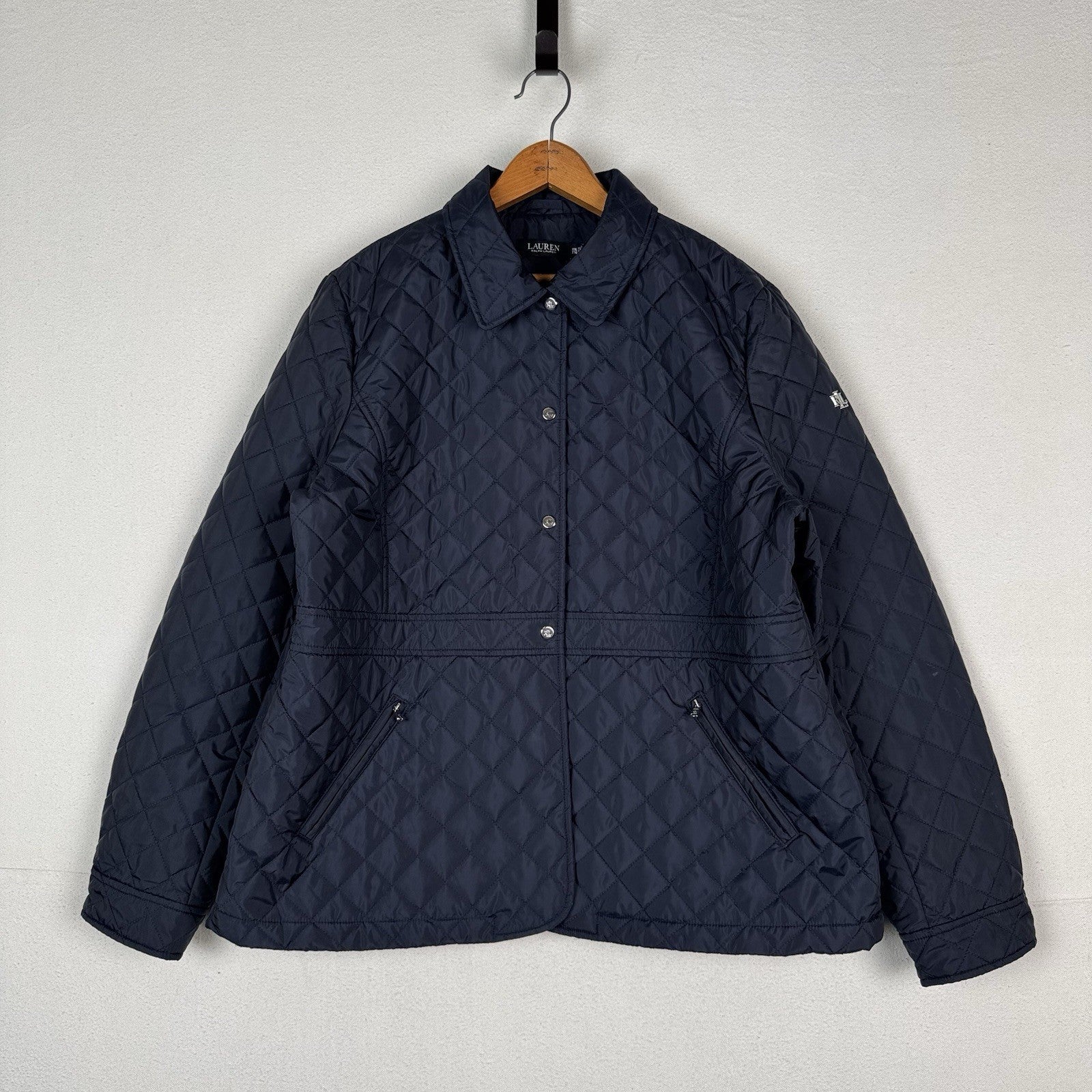 Lauren Ralph Lauren Women's Diamond Quilted Barn Jacket 2XL Black