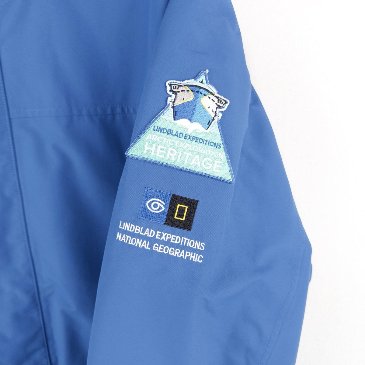 Lindblad Expeditions Men's XL Blue Parka Jacket Faux Fur Hood Waterproof Nat Geo