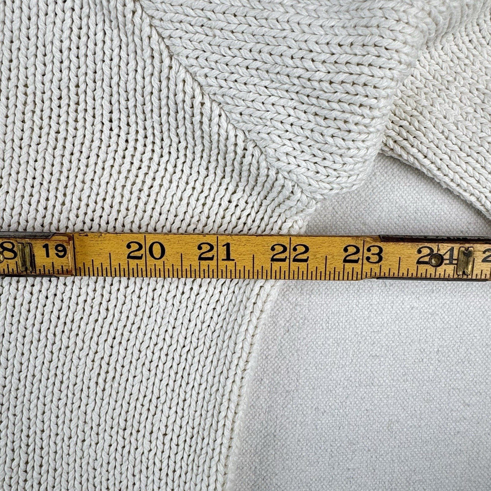90s Vtg Polo Ralph Lauren Sweater Men's M Cream 100% Cotton V-Neck Navy Pony