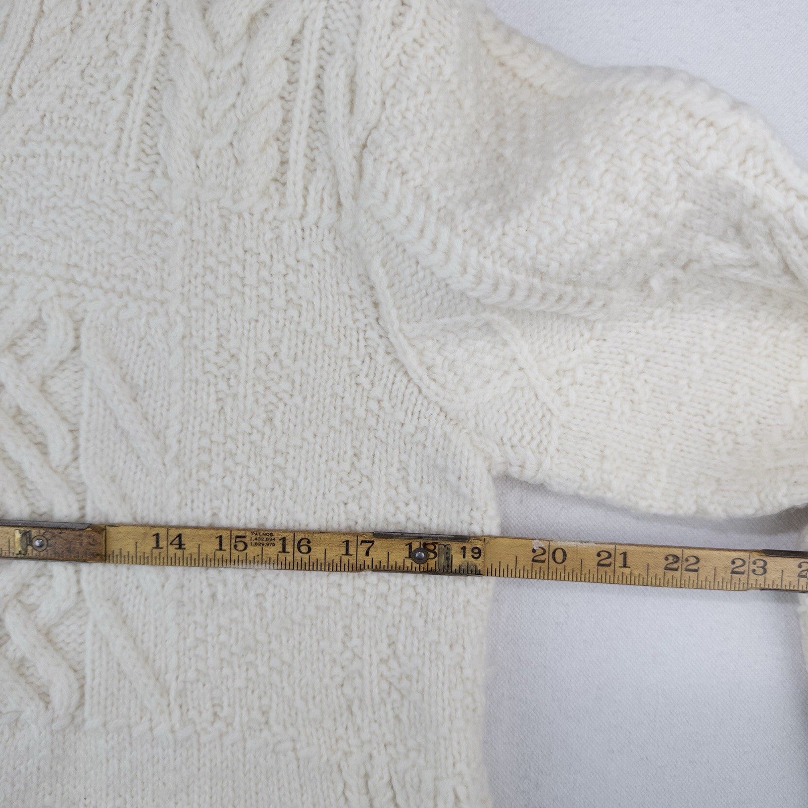 90’s Vtg Ralph Lauren Handknit Aran Patchwork Sweater Women’s M Cream *Read