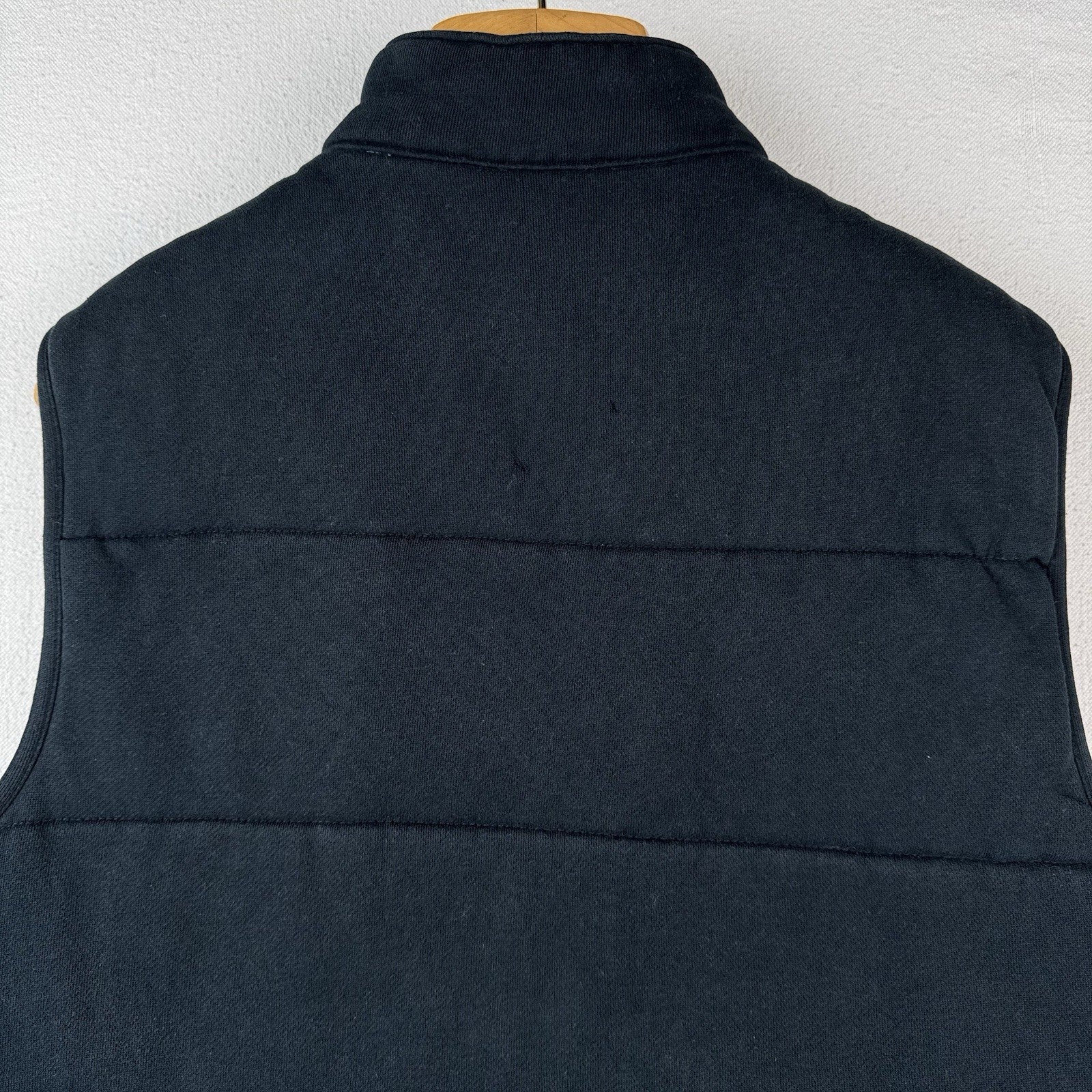 Vtg Polo Ralph Lauren Men M Black Quilted Puffer Vest Flannel Lining *Distressed