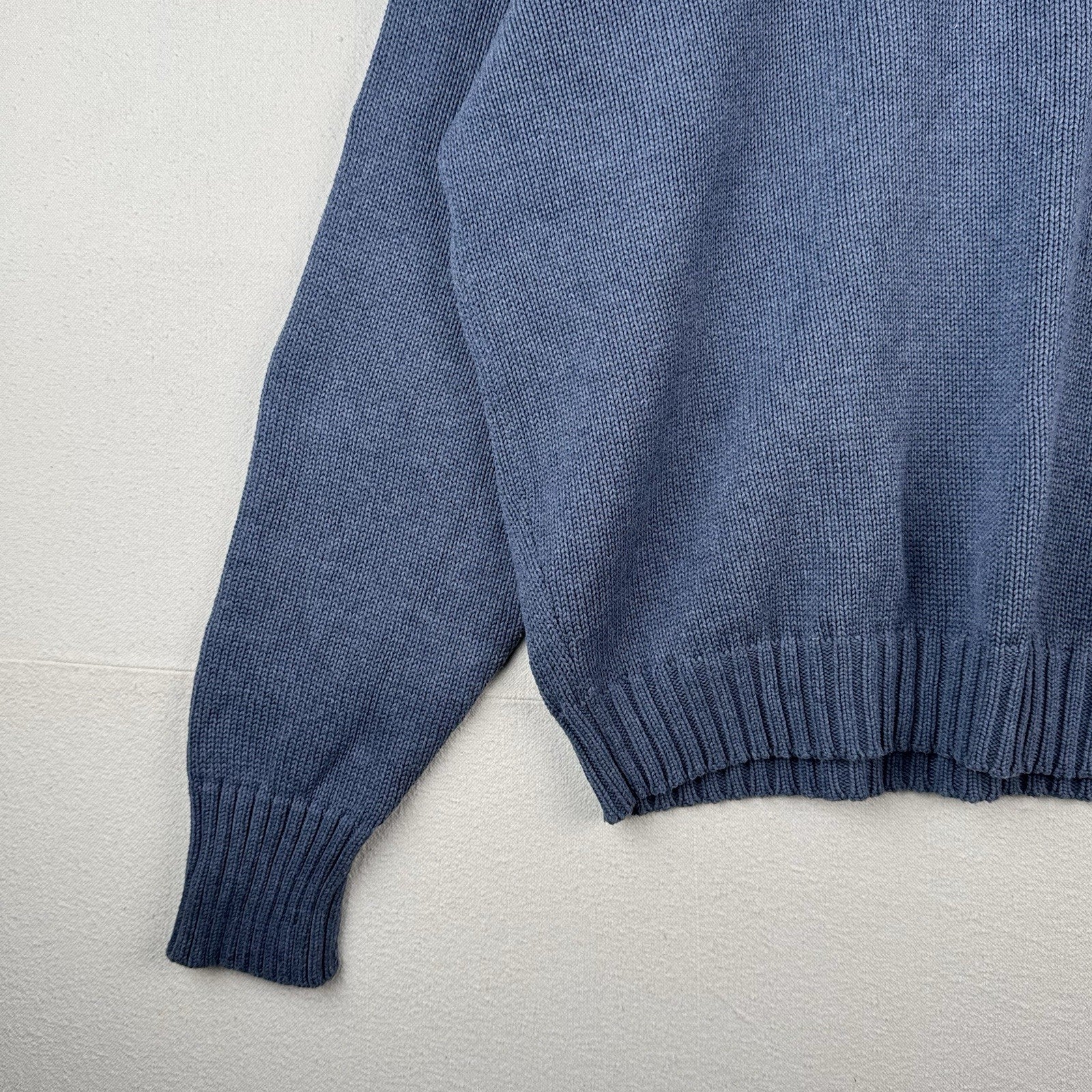 90’s Vintage Polo Ralph Lauren Knit Sweater Men’s 2XL Blue Cotton Crew Neck