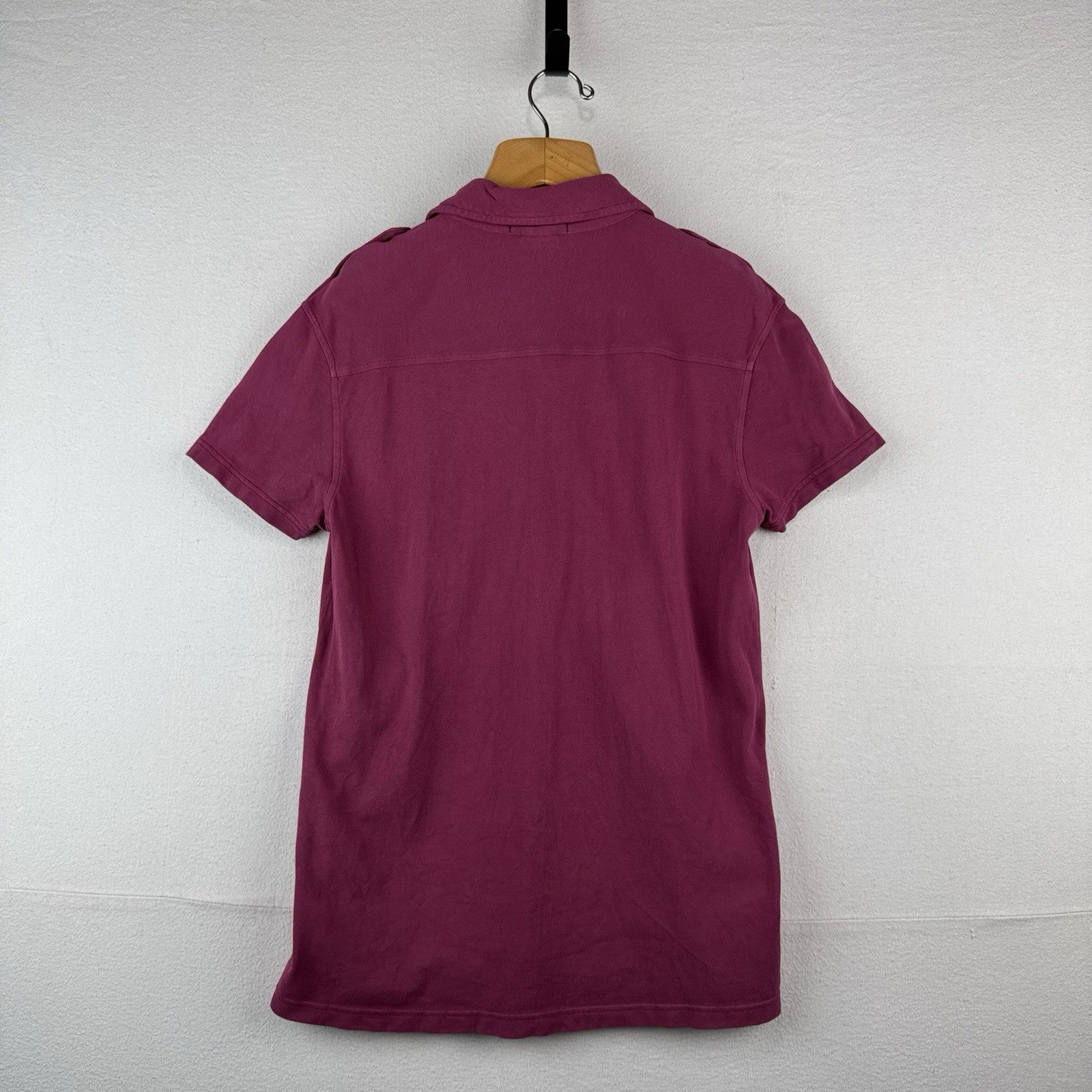 Vtg Polo Ralph Lauren Men’s M Plum Military Safari Shirt Epaulettes Custom Fit