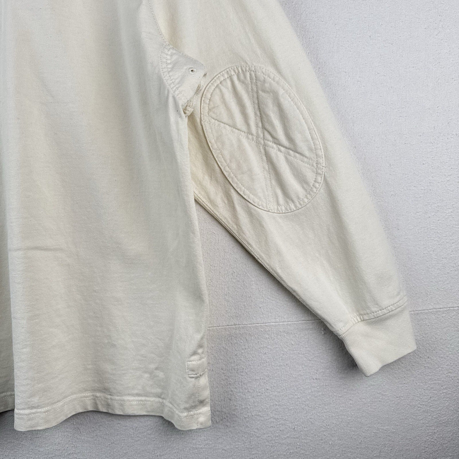 90s Vtg Polo Ralph Lauren Rugby Shirt 2XB Padded Shoulders/Elbows White *Read