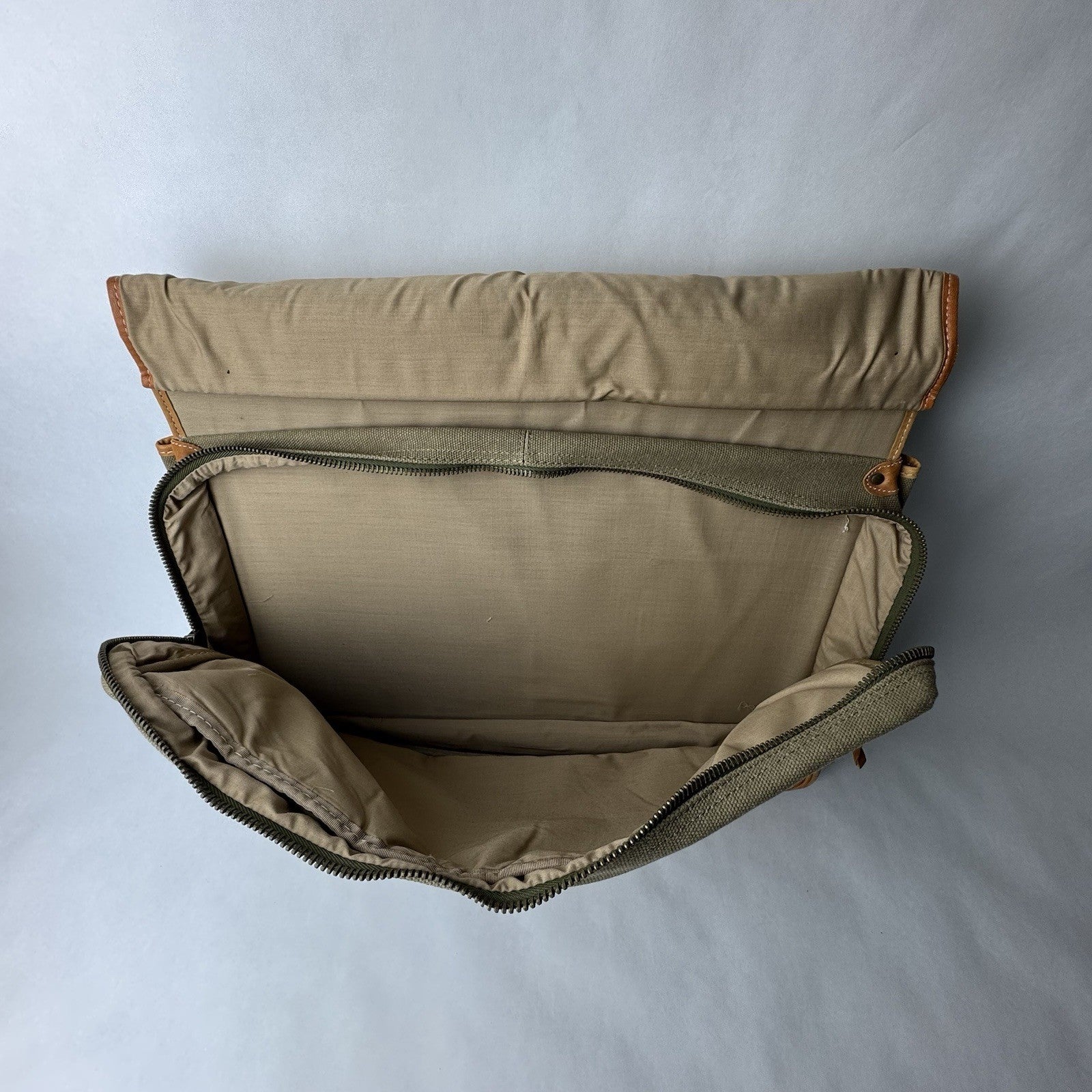 Vintage Safari Waxed Canvas Leather Laptop Briefcase Messenger Bag 19”x7”x15”