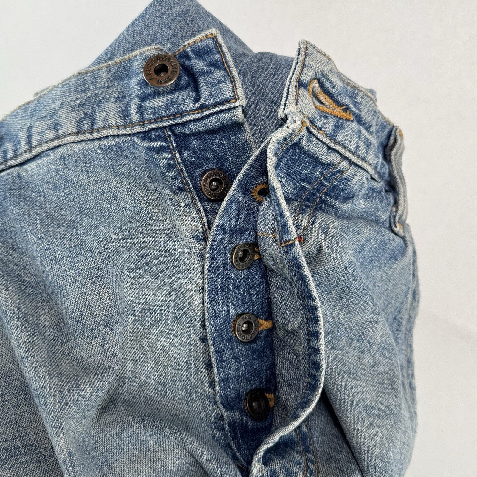 Vintage Abercrombie & Fitch Carpenter Jeans 32x29 Blue Baggy Straight Distressed