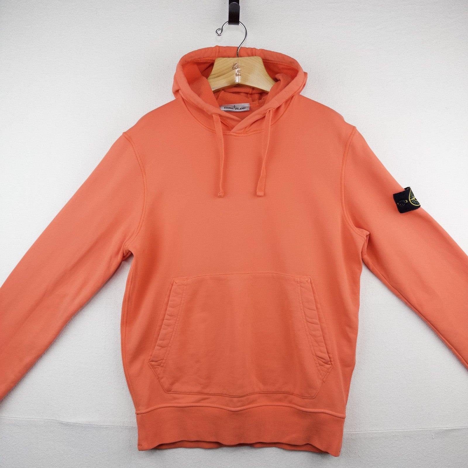 Stone Island Loopback Organic Cotton Orange Hoodie Men’s Medium