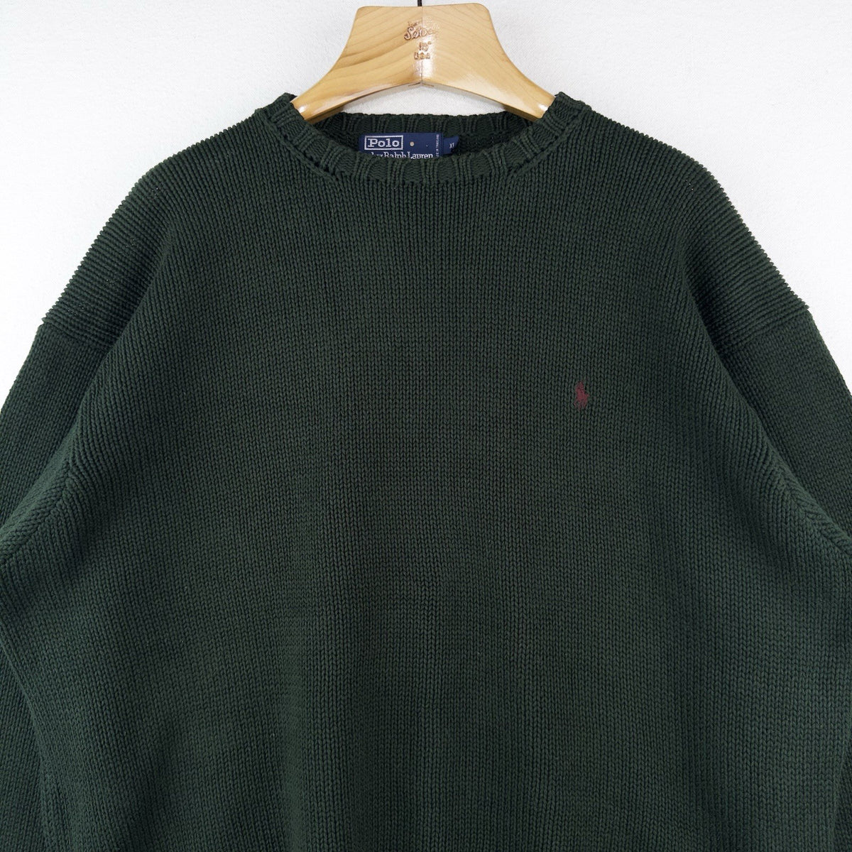90’s Vtg Polo Ralph Lauren Sweater Mens XL Green Cotton Crewneck
