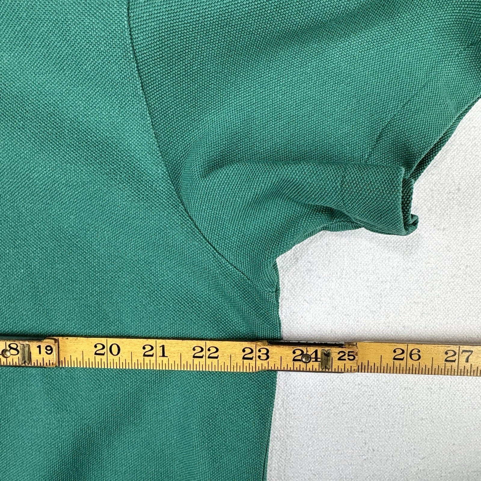 90's Vtg Polo Ralph Lauren Men's XL Green Ringer Crew Neck T-Shirt Pique Cotton