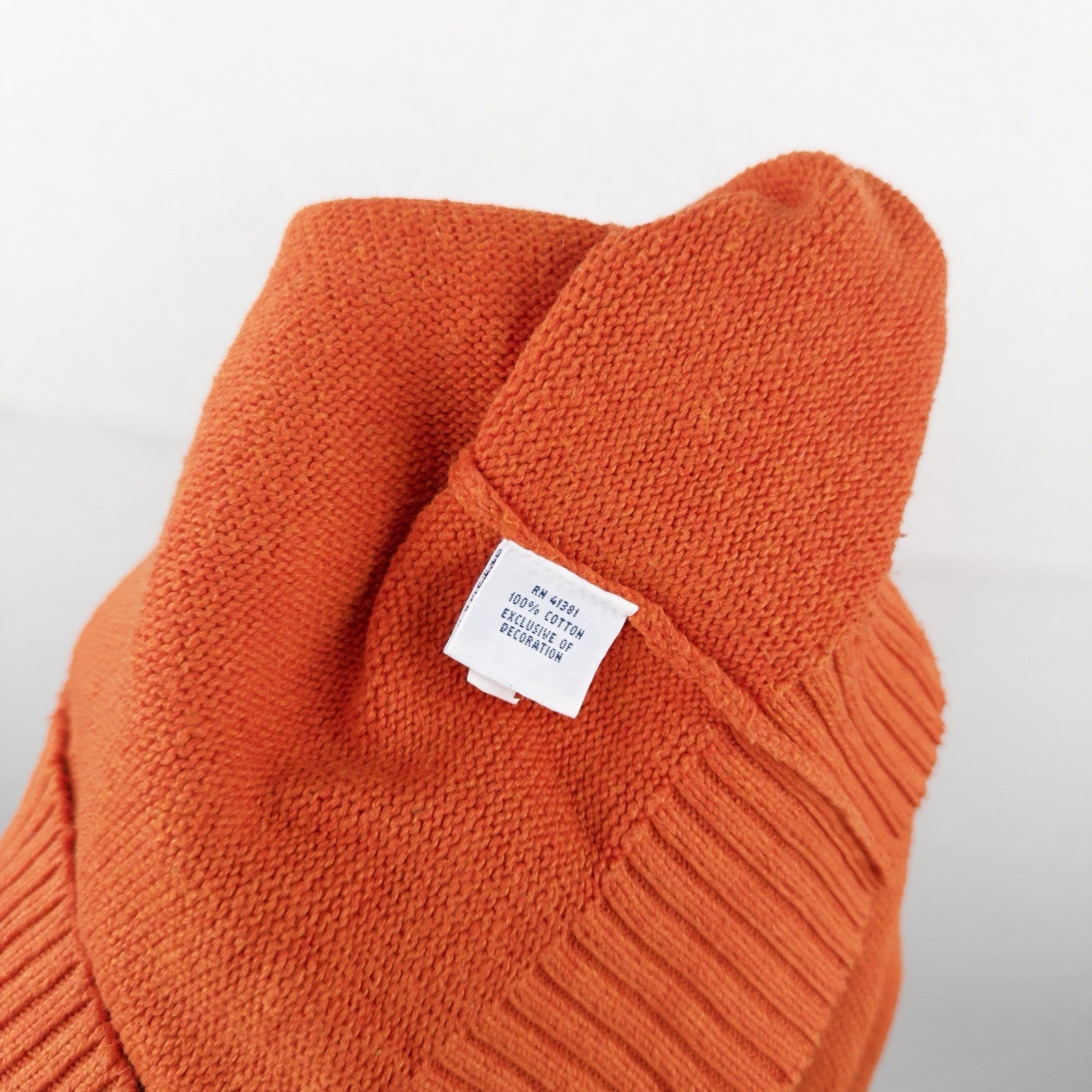 Polo Ralph Lauren Men’s XL Orange Cotton Quarter Zip Pullover Sweater