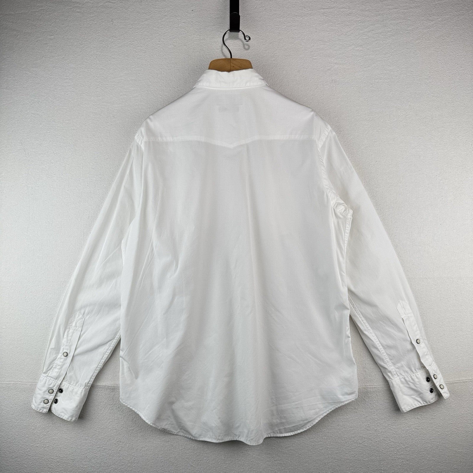 90’s Vintage Polo Ralph Lauren Mens L Western Classic Fit Pearl Snap Shirt Ivory