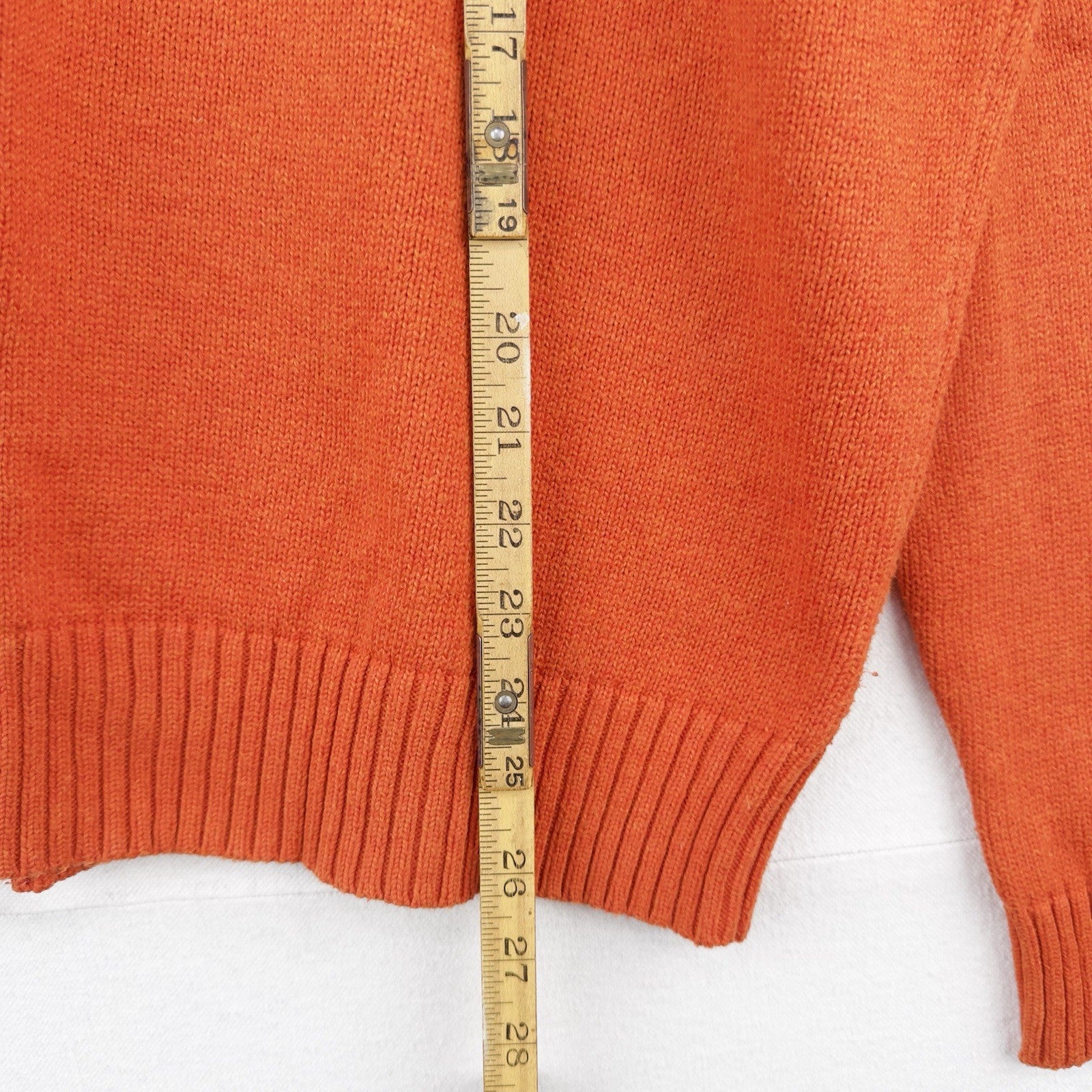 Polo Ralph Lauren Men’s XL Orange Cotton Quarter Zip Pullover Sweater
