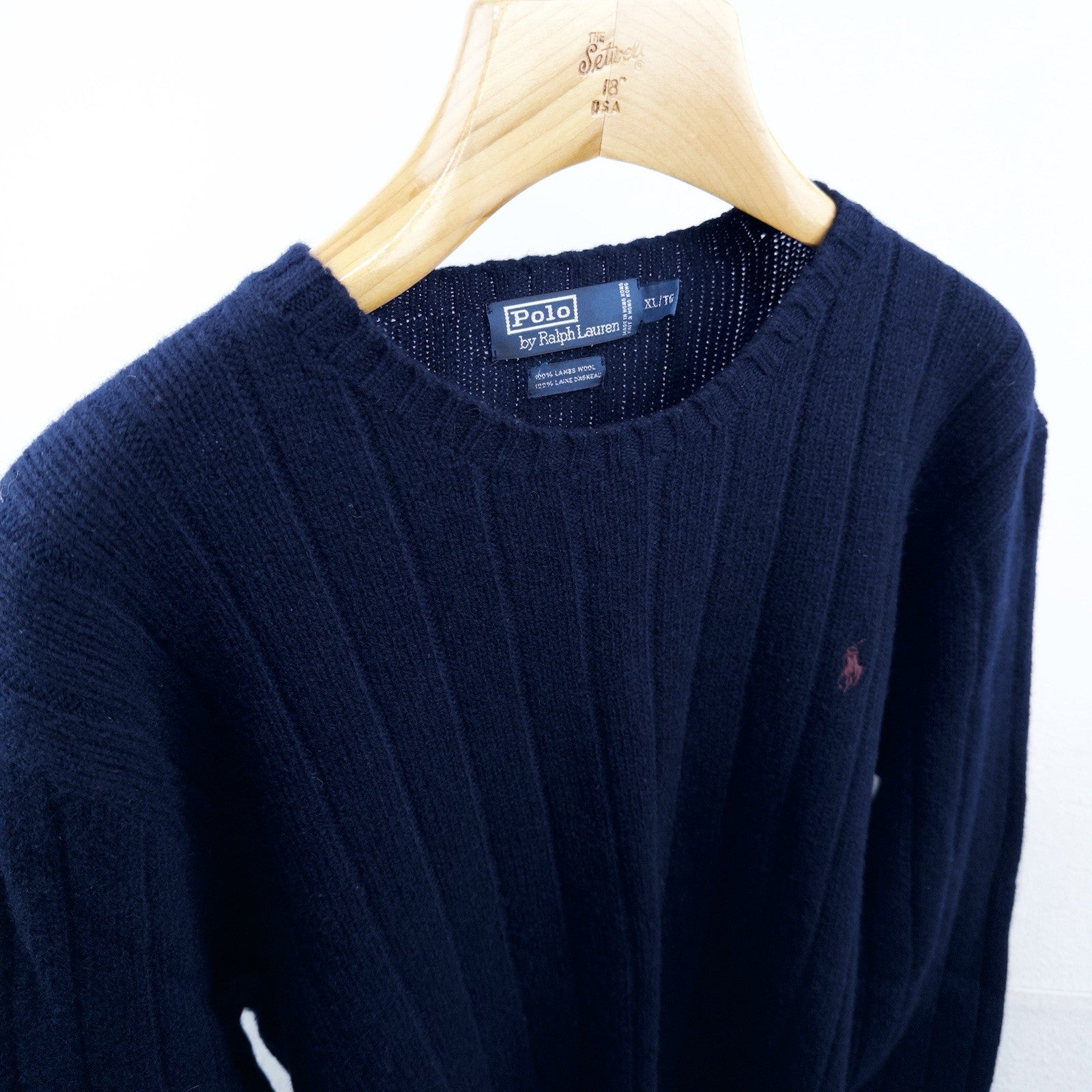 90’s Vtg Polo Ralph Lauren Men’s XL 100% Lambswool Soft Ribbed Sweater