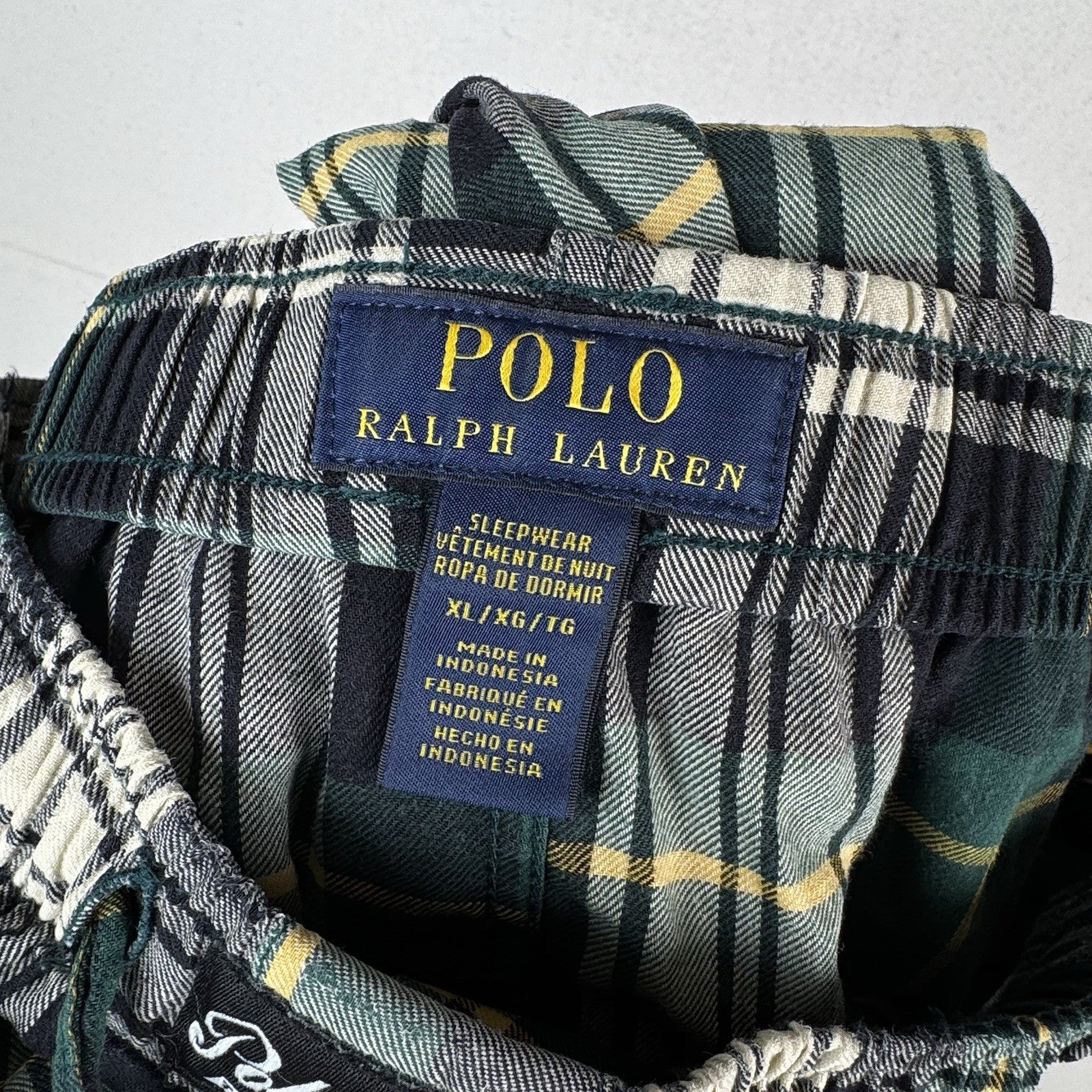 Polo Ralph Lauren Men’s Stewart Tartan Plaid Pajama Pants XL Blue Green White