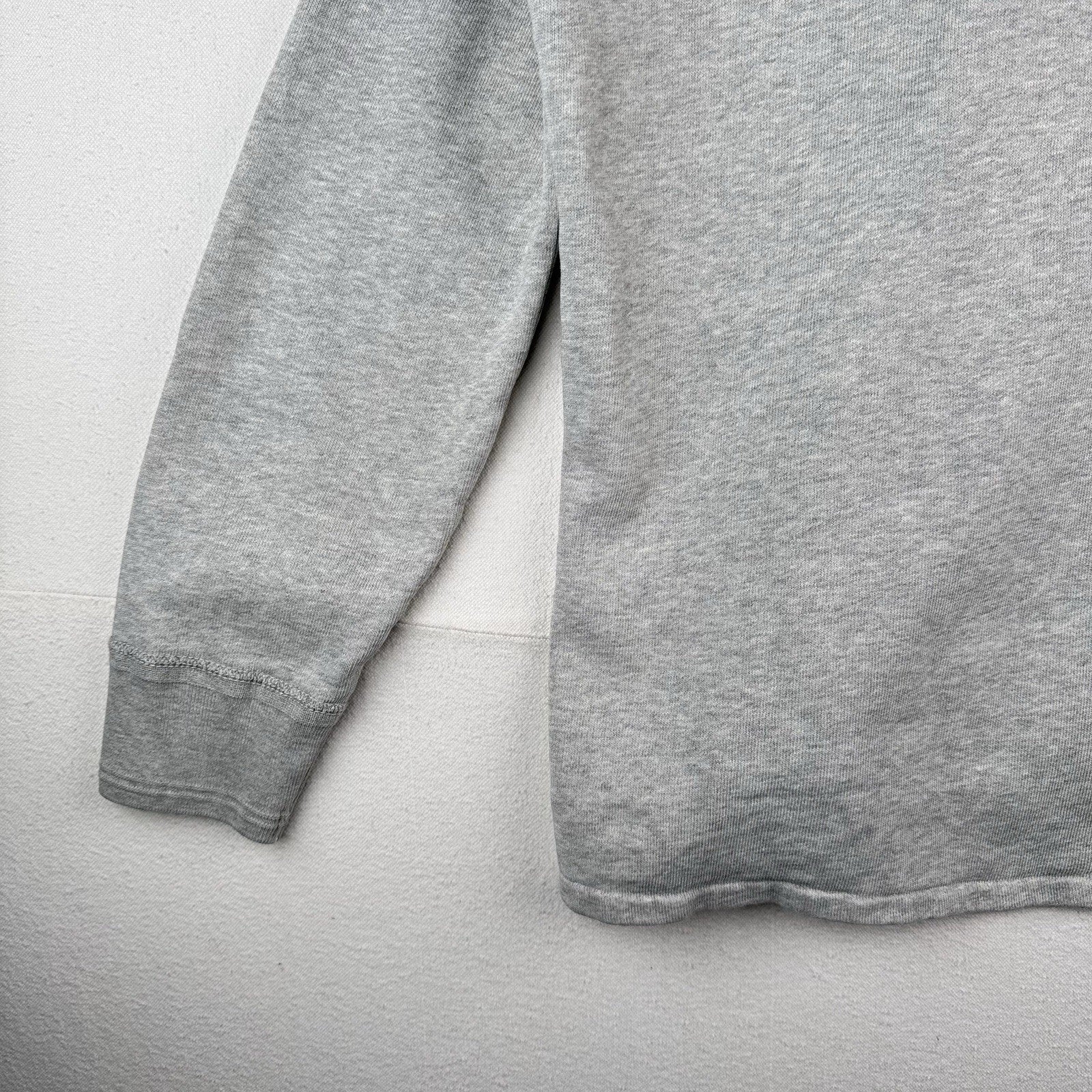 90s Vintage Polo Ralph Lauren Mens Large Henley Sweatshirt Gray *Distressed