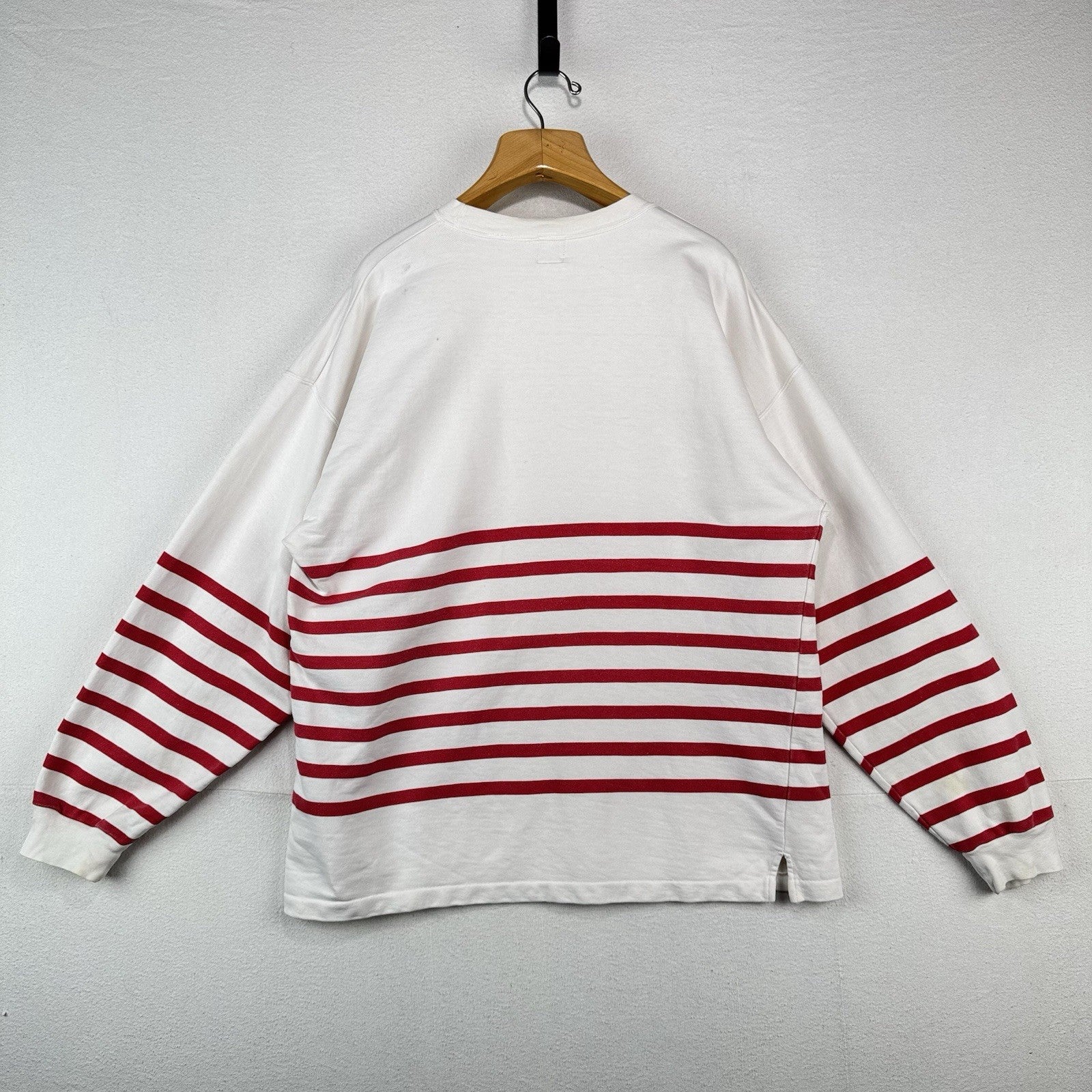 90’s Vtg Gap Red & White Striped Sweatshirt Nautical Flags “Pride” Code XL