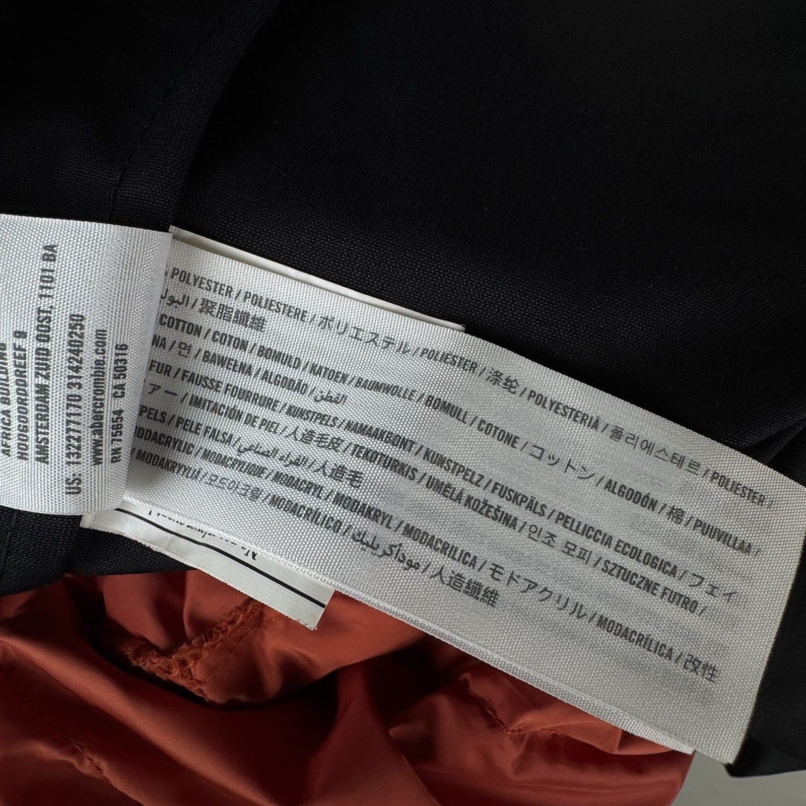 Abercrombie & Fitch Water Resistant Down Lined Black Parka Men’s M *No Hood Fur*