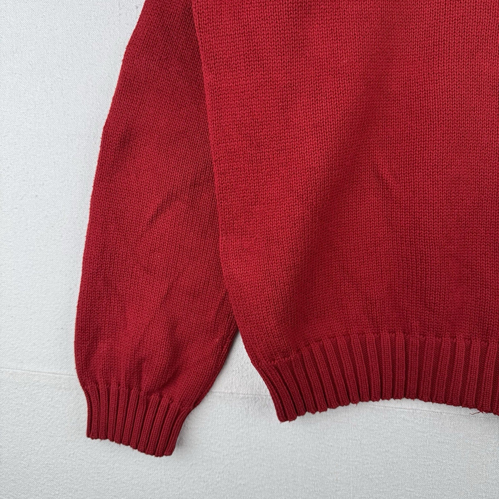 90’s Vintage Polo Ralph Lauren Mens XL Sweater Red Knit Crew 100% Cotton