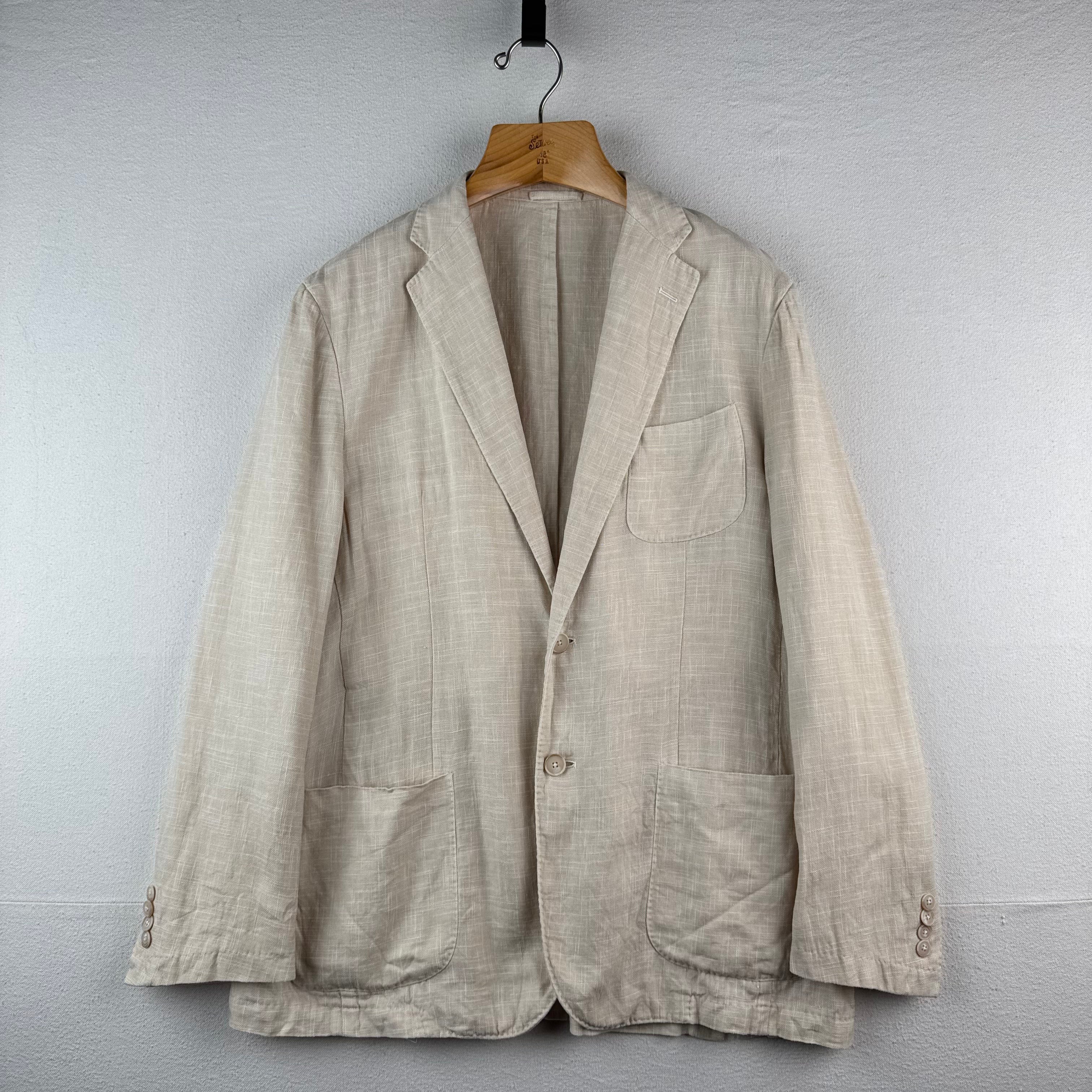 Saks Fifth Avenue Unstructured Linen Sport Coat Cream Jacket Men’s 40/42R