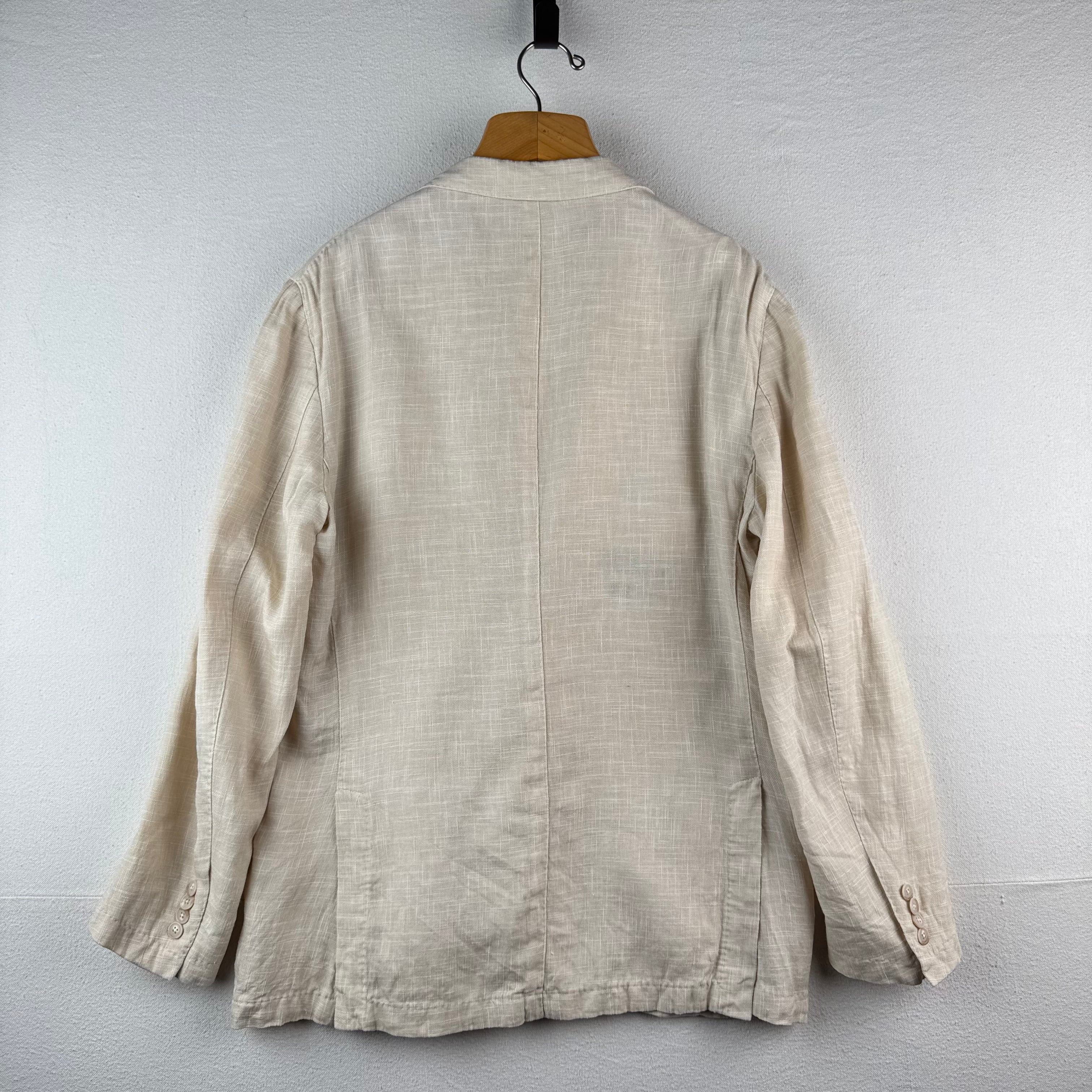 Saks Fifth Avenue Unstructured Linen Sport Coat Cream Jacket Men’s 40/42R