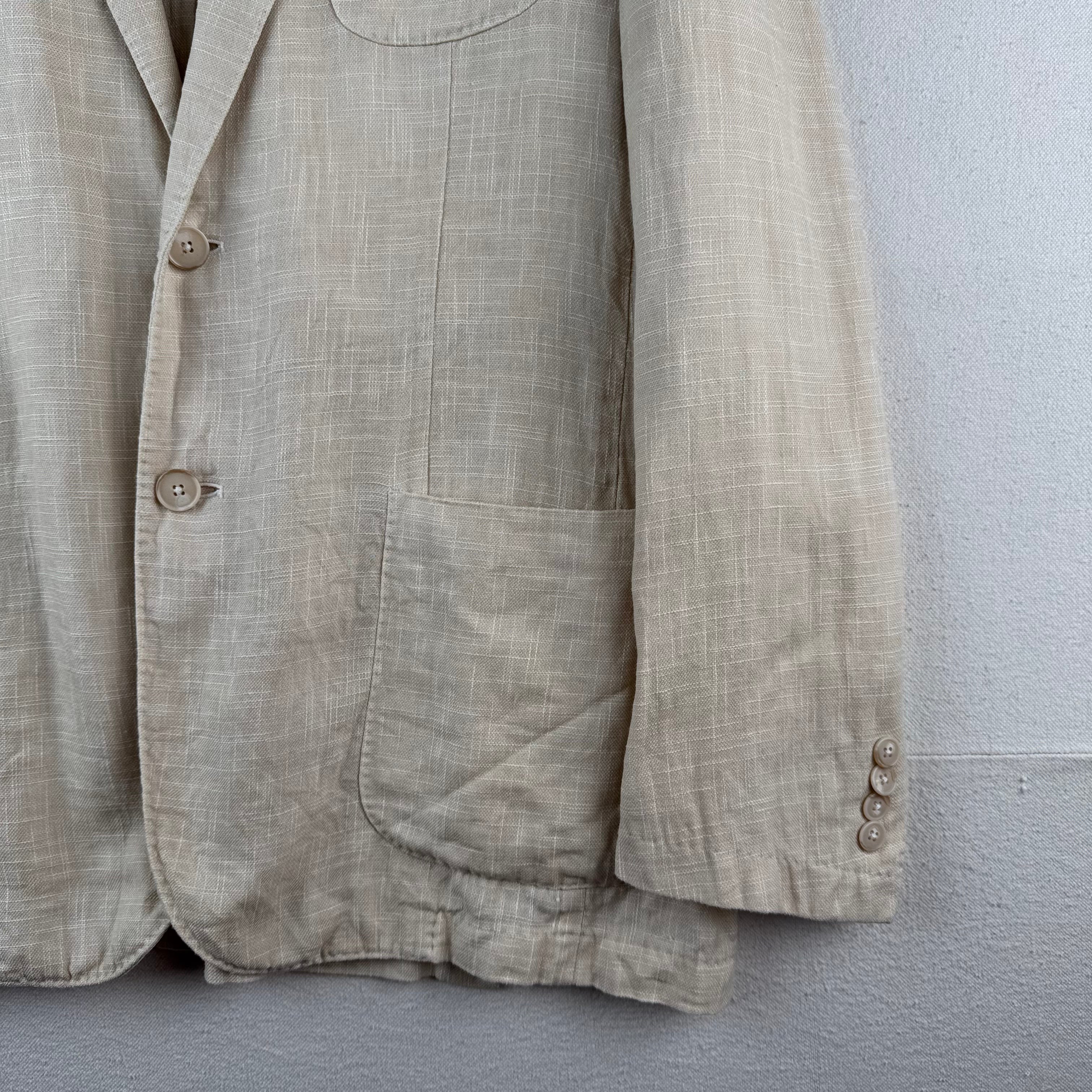 Saks Fifth Avenue Unstructured Linen Sport Coat Cream Jacket Men’s 40/42R