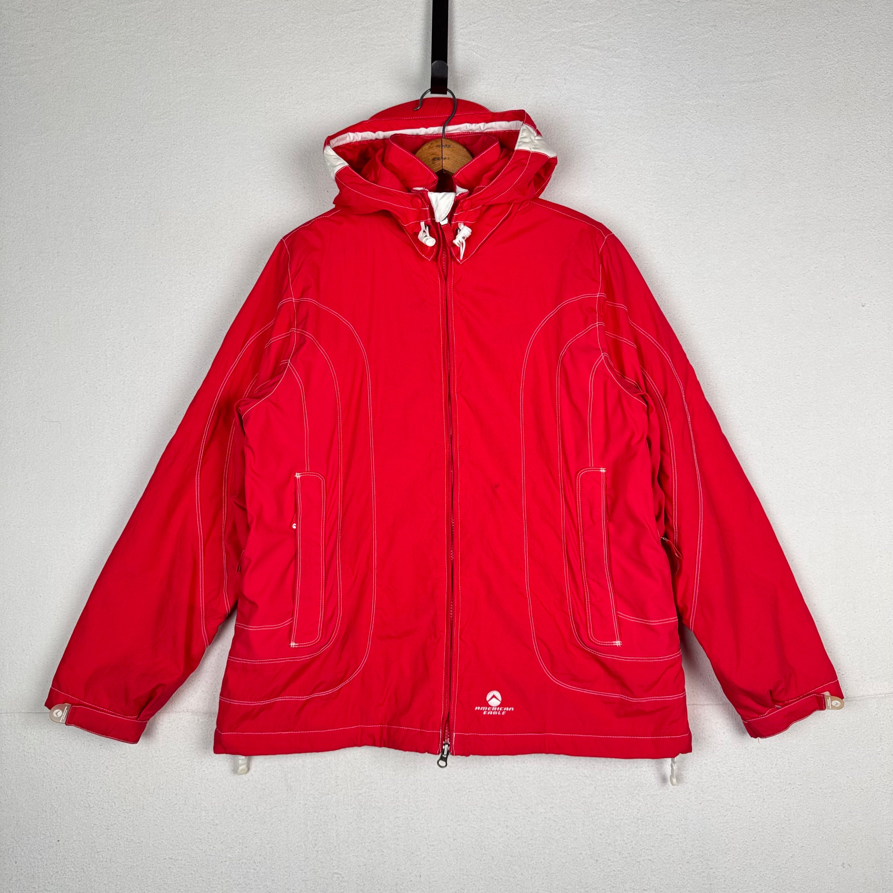 Vintage American Eagle Outfitters Performance Zip Hood Ski Jacket Adult XL Red