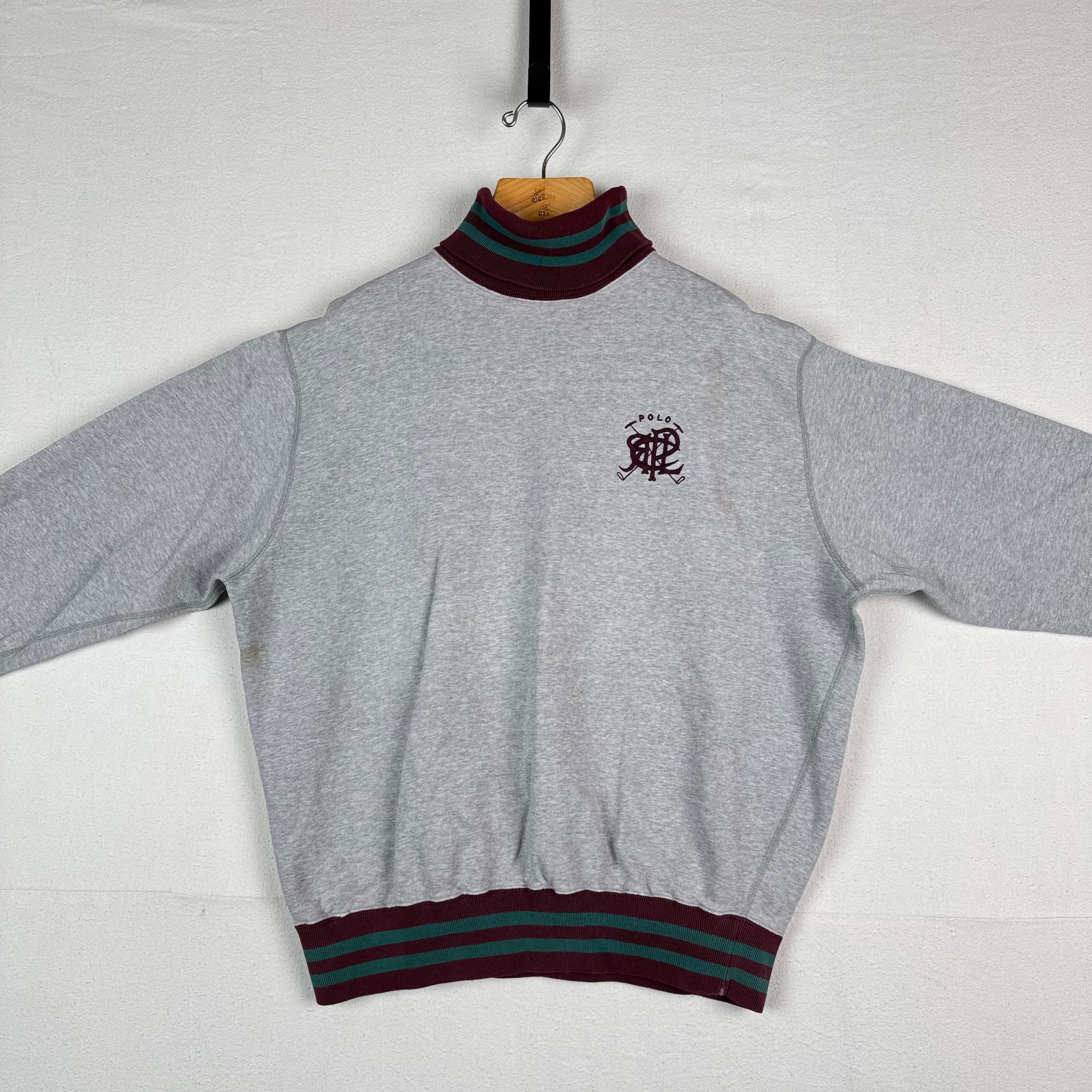 80’s Vintage Ralph Lauren Men’s XL Scribble Logo Sweatshirt Turtleneck *Read